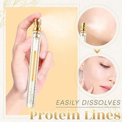 Protein Thread Lifting Set, Soluble Protein Thread and Nano Gold Essence Combination, Absorbable Collagen Thread for Face Lift, Reverse Collagen Serum for Face (With 1 x Protein Thread)