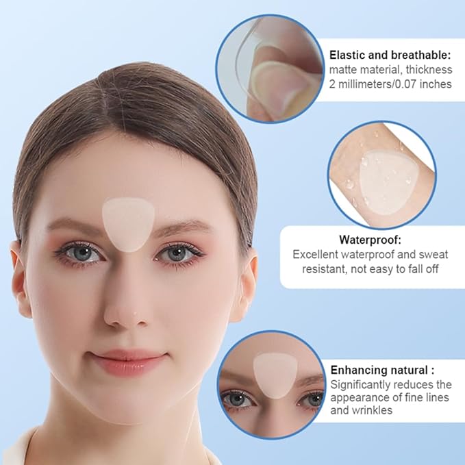 Between the Eyes Wrinkle Patches, Reusable Hydrogel Frown Lines Eleven Lines Facial Patches, Hypoallergenic Silicone Gel Sleep Face Tape, Smooth Fine Lines(frown-18Pcs)