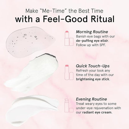 grace & stella Under Eye Brightener Roller - Travel Essentials - Retinol & Caffeine Eye Serum for Puffiness, Dark Circles, Wrinkles - Hydrating & Smoothing - Vegan Skincare (15ml / 0.51 fl oz)