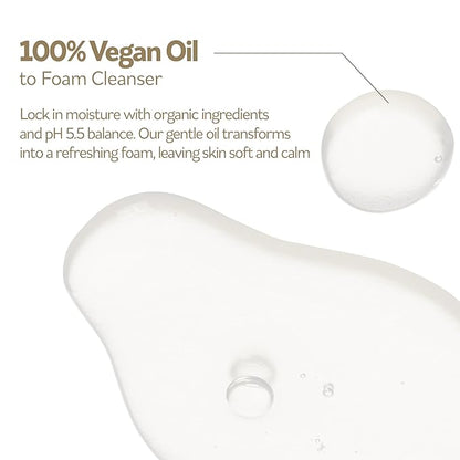 PESTLO Ourecipe Oil to Foam Cleanser – Vegan, Hypoallergenic, Gentle Makeup Remover, Deep Cleansing, Non-Sticky for All Skin Type including Sensitive, Dry and Acne-Prone Skin, 6.76 fl oz (200ml)