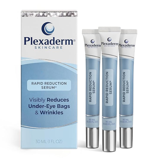 Plexaderm Rapid Reduction Eye Serum - Visibly Reduces Under-Eye Bags, Wrinkles, Dark Circles, Fine Lines & Crow's Feet Instantly, Anti Aging Wrinkle Remover for Face, 3 Full Size Tubes