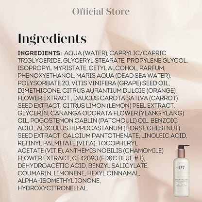 '-417 Dead Sea Cosmetics Aromatic Refreshing Body Lotion - Daily Moisturizing Lotion to Nourish Dry Skin 11.83 oz