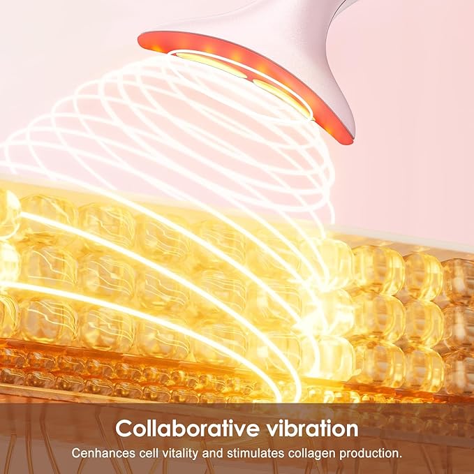 Facial and Neck Massager for Face, Neck - Skin Lifting & Firming - Wrinkle & Dark Circle Reducer - at Home Skin Care Face Sculpting Tool and Neck Massager-Pastel Pink