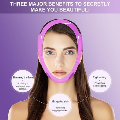 V-Line Mask Chin Up Mask V Shaped Face Mask Chin strap, Soft Silicone Chin Strap V Line Lifting Mask for Women,Jaw Exerciser