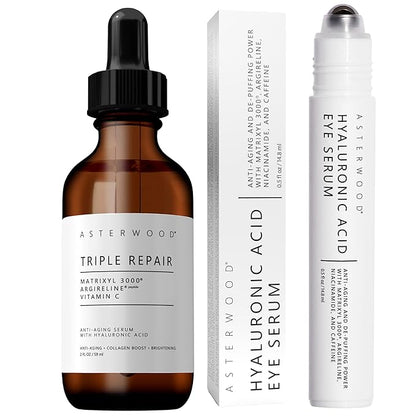 Asterwood Triple Repair Serum (2 oz) + Hyaluronic Acid Eye Serum