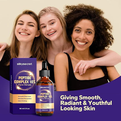 10% Peptide Serum (2 Fl Oz), Collagen Peptide Serum, Hyaluronic Acid & Niacinamide, Anti-Aging Argireline, Hydrating, Firming & Wrinkle-Reducing Face Serum