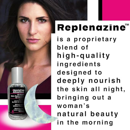 #MakeUpFree Attraction Replenisher for Women, 50mL, Deep Nightly Renewal for Healthy Clear Skin, Anti-Aging, Attract Men Without Makeup, Be Confident. Be Real. Be Natural