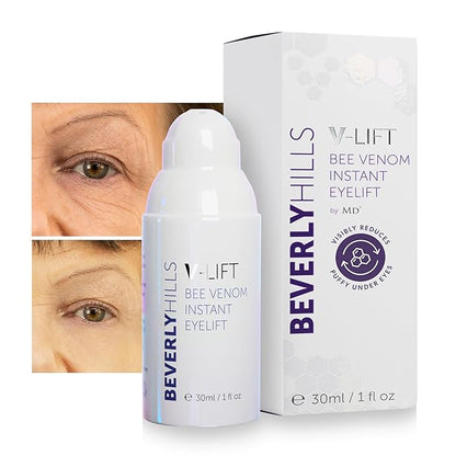 Beverly Hills V-lift Instant Eye Lift & Mens Instant Facelift Bundle with Discount - Eye Serum Treatment for Dark Circles, Wrinkles & Under Eye Bags for Women & Men, 30mL (120 Days Supply Each)