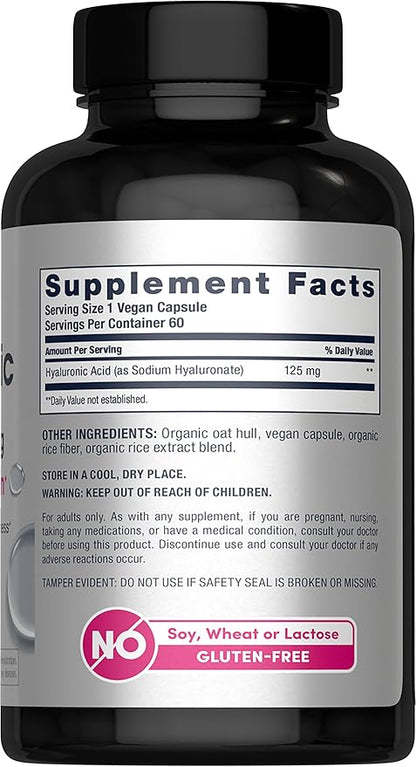 NeoCell Hyaluronic Acid, Daily Hydration for Skin Hydration & Suppleness, 120mg, 60 Capsules (Package May Vary)