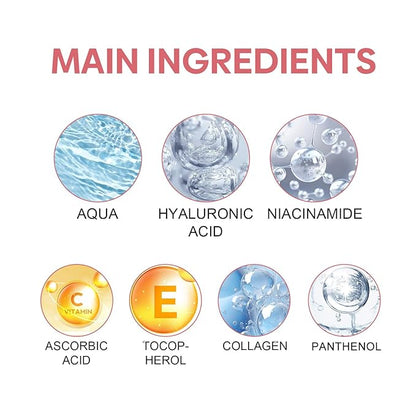 "5-in-1 Vitamin C Face Serum with Hyaluronic Acid, Collagen, Niacinamide - Anti-Aging & Moisturizing Formula for Firm, Even Skin Tone - 30ml"