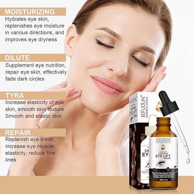 Caffeine Eye Serum + EGCG, Eye Serum for Dark Circles and Puffiness, Under Eye Serum Reduces Puffiness, Dark Circles, Under Eye Bags, Wrinkles and Fine Lines Around The Eyes, Under Eye Serum 30ml