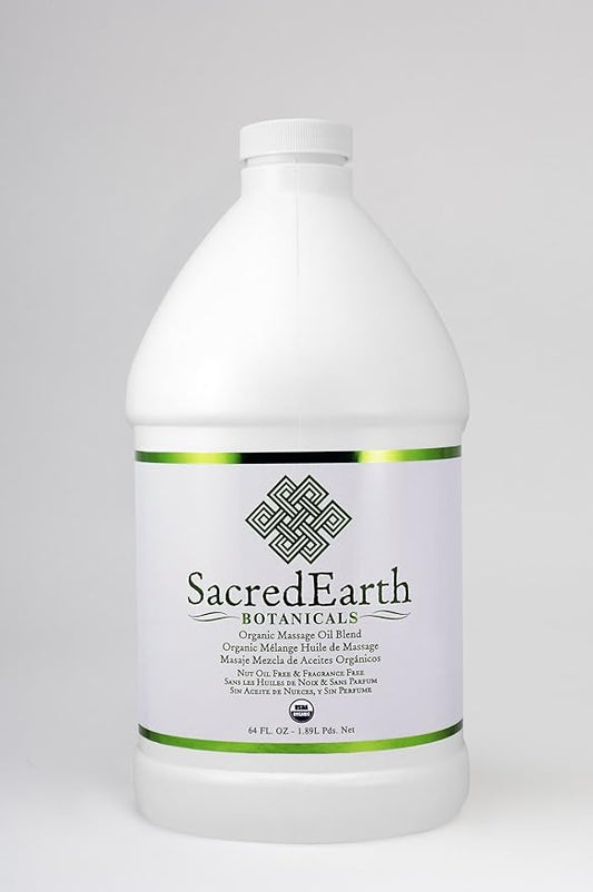 Organic Massage Oil Blend (½ Gallon) - Unscented, Nut Oil Free, Gluten Free and USDA Certified Organic
