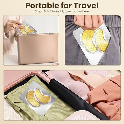 30 Pcs 24K Gold Under Eye Patches Kit, Collagen Golden Eye Mask for Puffy Eyes, Dark Circles, Women Travel Undereye Gel Pads for Puffiness Wrinkle, Men Cooling Hydrating Eye Skin Care