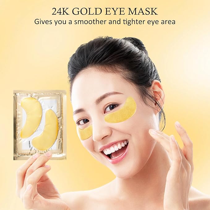 24 Pairs Under Eye Patches for Puffy Eyes and Dark Circles, Collagen Under Eye Mask Skin Care Products, Snail Mucin Eye Patches, Wrinkle Patches