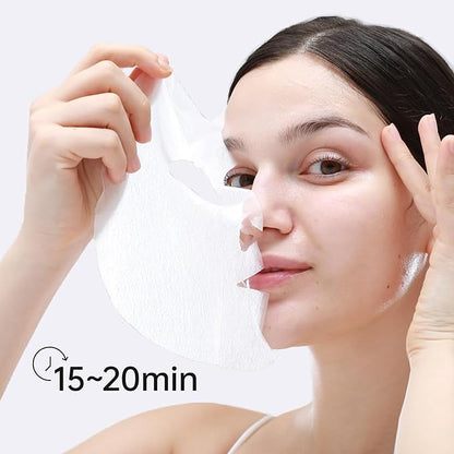 '+WIS+ Hyaluronic Acid Face Mask 24 EA with Hyaluronic Acid Serum and Vitamin B5, Hydrating Facial Mask for Dry Skin, Anti-Aging Mask to Plump and Repair Dehydrated Skin, Safe on Sensitive Skin