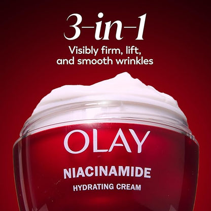 Olay Niacinamide Face Moisturizer, Firming Cream for Women, Non-Greasy - Anti-Wrinkle, Anti-Aging, Hydrating, Renewing, Stronger Skin Barrier, Smooths - Peptides, 1.7 Oz