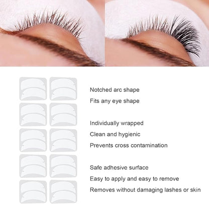 10 Pairs Reusable Silicone Under Eye Gel Pads for Eyelash Extensions, Flexible Notch Design Eyelash Extension Patches for Salons Individuals Schools (White)