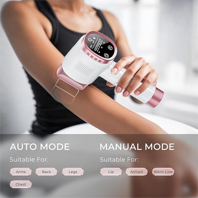 Laser Hair Removal for Women and Men, IPL with Ice-Cooling System for Nearly Painless And Long-Lasting Result At-Home Permanent Hair Removal Device 999999 Flashes for Whole Body Use