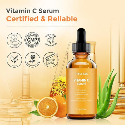 2 Packs Vitamin C Serum for Face –Anti Aging Face & Eye Serum, Hyaluronic Acid, Reduce Fine Lines, Dark Spots and Wrinkle