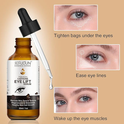 Caffeine Eye Serum + EGCG, Eye Serum for Dark Circles and Puffiness, Under Eye Serum Reduces Puffiness, Dark Circles, Under Eye Bags, Wrinkles and Fine Lines Around The Eyes, Under Eye Serum 30ml