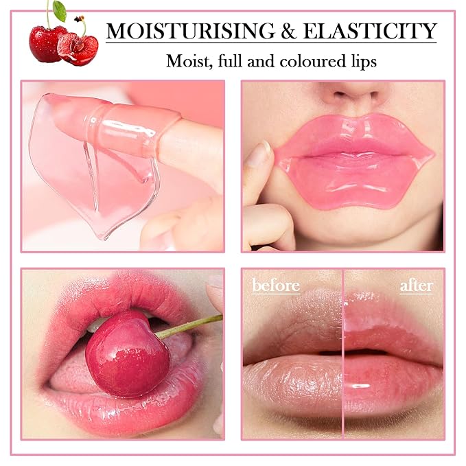 30PCS Lip Mask & Under Eye Patches Skincare Set,Moisturizing Gold Under Eye Masks,Pink Lip Masks Skin Care Set for Lip & Eye Skin