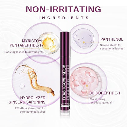 EYELASH Growth Serum for Longer Fuller Healthier Eyelashes and Brows Natural Formula 5ML (5ML, Count, 1)