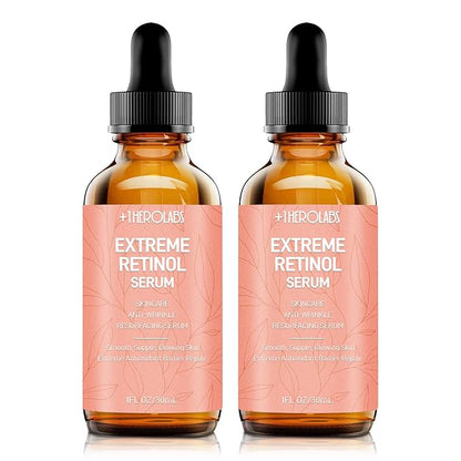 Retinol Serum for Face 2.5%, B5 Herbal Resurfacing Retinol with Vitamin C, Vitamin E, Hyaluronic Acid, Anti-Aging, Wrinkle Smoothing, Dark Spot Corrector, Brighten Dullness 2 Packs