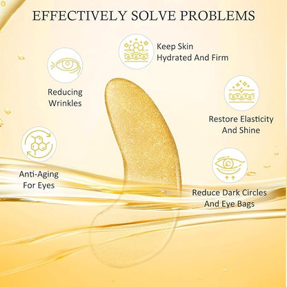 24 Pairs Under Eye Patches for Puffy Eyes and Dark Circles, Collagen Under Eye Mask Skin Care Products, Snail Mucin Eye Patches, Wrinkle Patches