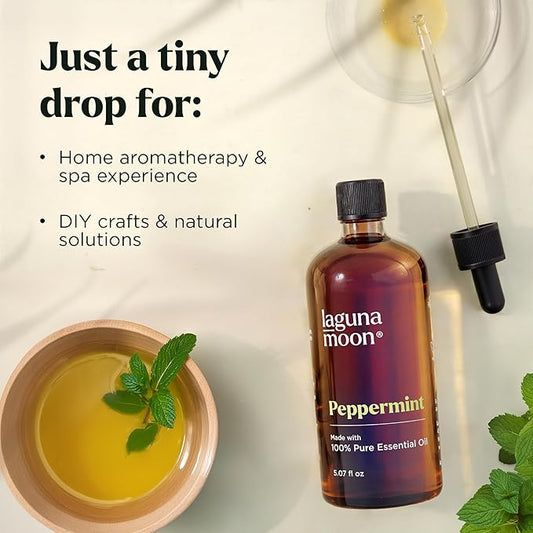 Peppermint Oil - Natural Pure Essential Oils for Diffusers, Aromatherapy, Humidifiers, Candle Making Scents - Fresh Fragrance Scents for Home, Office, Cars, Cleaning Products and Soap Making (150mL)