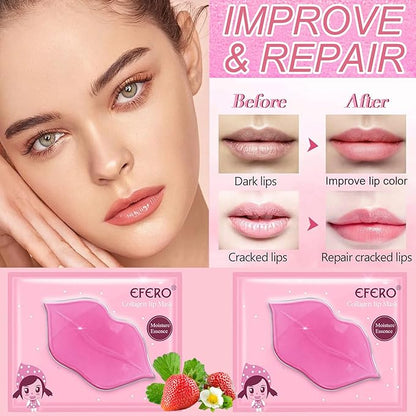 30 Pairs Lip Mask & Under Eye Mask, 24K Crystal Collagen Under Eye Patches for Puffy Eyes, Reducing Fine Lines & Dark Circle, Collagen Lip Mask Sheet Effectively Nourishes the Lip & Eye Skin