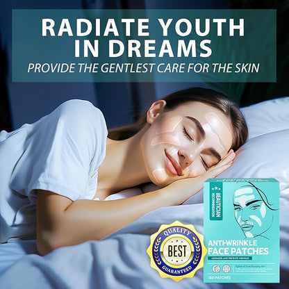 Facial Wrinkle Patches, 160pcs Silicone Anti Wrinkle Patches, Anti-Wrinkle Face Patches for Reducing Fine Lines and Lifting Forehead Eyes Mouth Skin