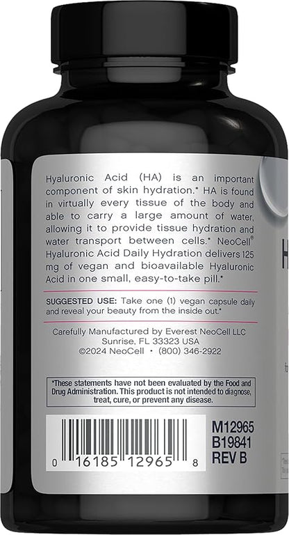 NeoCell Hyaluronic Acid, Daily Hydration for Skin Hydration & Suppleness, 120mg, 60 Capsules (Package May Vary)