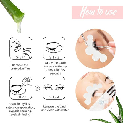 100 Pairs Eyelash Extension Gel Patches Kit, Lash Extension Lint Free Under Hydrogel Eye Mask Pads Beauty Tool with Case (Pink, 100)