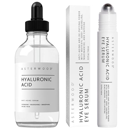 Asterwood Hyaluronic Acid Serum (4 oz) + Hyaluronic Acid Eye Serum