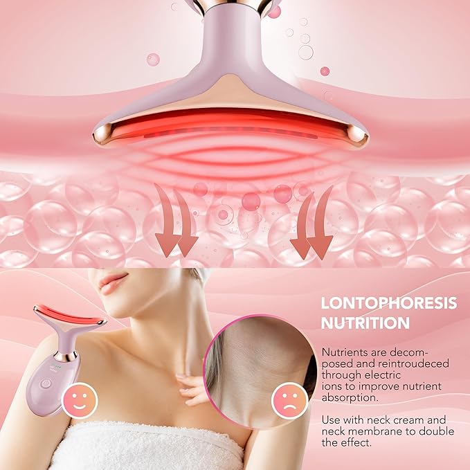 Red-Light-Therapy-for-Face, Facial Massager Wand with 7 Color - Birthday, Christmas, Mothers Day, Valentines Day, Self Care Gifts for Her Women Mom Best Friend Wife Teacher (Rose Gold)