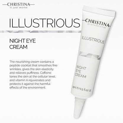 '-CHRISTINA- Illustrious Night Eye Cream with Retinol and Vitamin C | Under Eye Cream Revitalizes, Brightens, Nourishes the Skin | Night Cream for All Skin Types 15ml