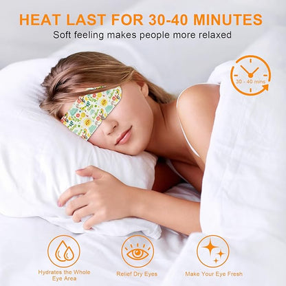 10 Packs of steam Eye Masks, Disposable Heated Eye Masks, Quickly Relieve Eye Fatigue, Suitable for Swollen Eyes, Sleep, Travel Necessities and Women's Relaxation Gifts, Tasteless