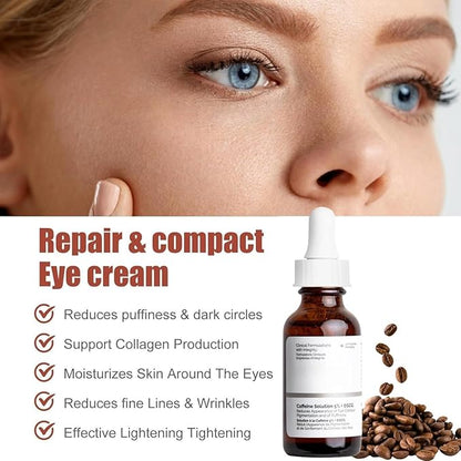 Two Pack Caffeine Solution 5% + EGCG, Depuffing Eye Serum for Dark Circles and Tired Eyes with Honey Hand Cream Bundle