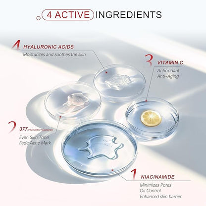 Niacinamide Serum 10%, 377 1% Dark Spot Corrector, Vitamin C Face Serum for Uneven Skin Tone, Pores Reducer, Facial Soothing Moisturizer, Korean Skin Care 30ml/1.01 fl. oz