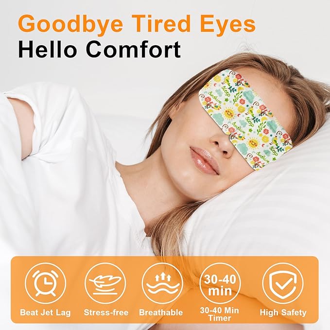 10 Packs of steam Eye Masks, Disposable Heated Eye Masks, Quickly Relieve Eye Fatigue, Suitable for Swollen Eyes, Sleep, Travel Necessities and Women's Relaxation Gifts, Tasteless