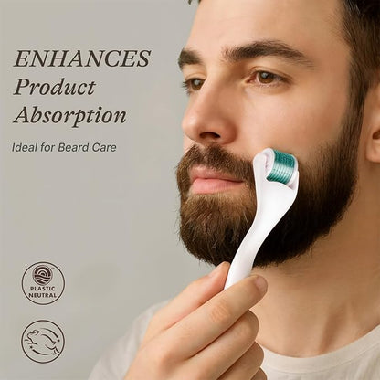 Derma Roller for Scalp, Beard & Face - Microneedling Roller with 540 Titanium 0.25mm Micro Needles, Microneedle Tool for Hair, Skincare Tools for Women & Men