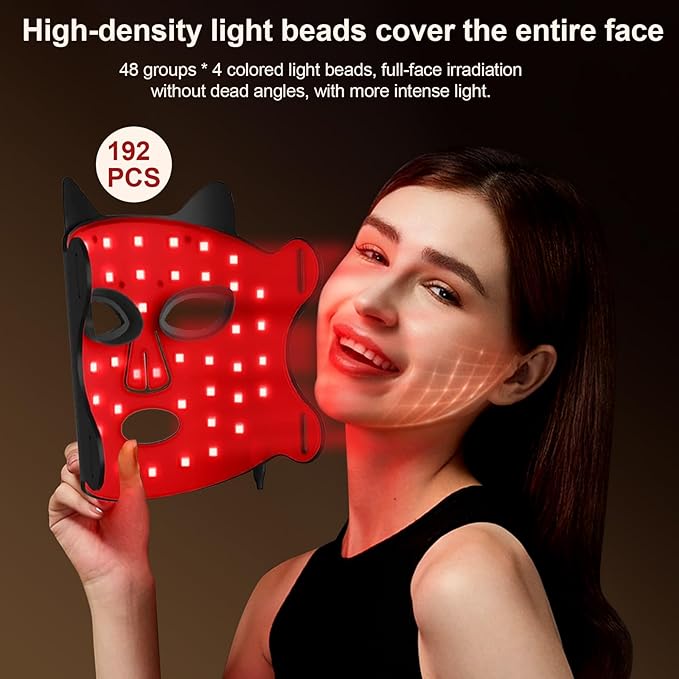 Red Light Therapy Mask, Pure Infrared 850 Red Light Face Mask Light Therapy, Portable Facial Led Mask Skincare