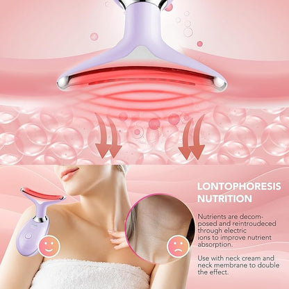 Red-Light-Therapy-for-Face, Facial Massager Wand with 7 Color - Birthday, Christmas, Mothers Day, Valentines Day, Self Care Gifts for Her Women Mom Best Friend Wife Teacher (Purple)