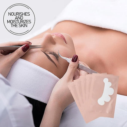 100 Pairs Eyelash Extension Gel Patches Kit, Lash Extension Lint Free Under Hydrogel Eye Mask Pads Beauty Tool with Case (Pink, 100)