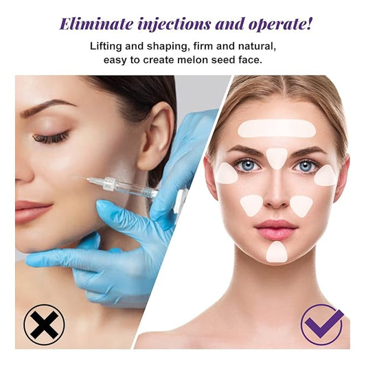 100 Pcs Face Tape for Wrinkles Lasting Face Lift Tape Overnight Invisible Silicone Face and Forehead Wrinkle Patches Neck Jowls Eye Cheek Chin Facial Lifting Instant Wrinkle Remover Strips