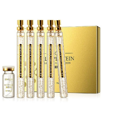 Protein Thread Lifting Set, Soluble Protein Thread and Nano Gold Essence Combination, Absorbable Collagen Thread for Face Lift, Reverse Collagen Serum for Face (With 1 x Protein Thread)