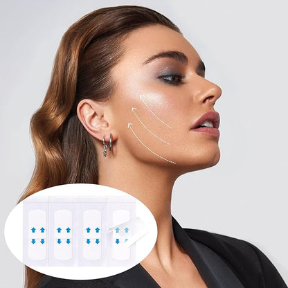 100 Pcs Face Lift Tape Invisible, Neck Tape Lifting Invisible, Neck Lift Tape, Facelift Tape for Face, Lifting Loose Sagging Skin, Eyes, Jowls, Double Chin