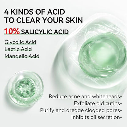 10% Salicylic Acid Serum, Acne Treatment for Face, 15ml/0.5oz, Minimize Pores, Active Skin Repair, Relieve Redness Blemish, Pimples Remover, Skin Barrier Repair for Acne Prone Sensitive Skin Care