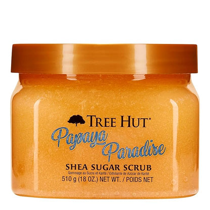 Tree Hut Papaya Paradise Shea Sugar Scrub | Exfoliating Body Scrub Removes Dead, Dry Skin for a Soft & Hydrated Feel | Nourishing Essential Body Care | 18 fl oz.