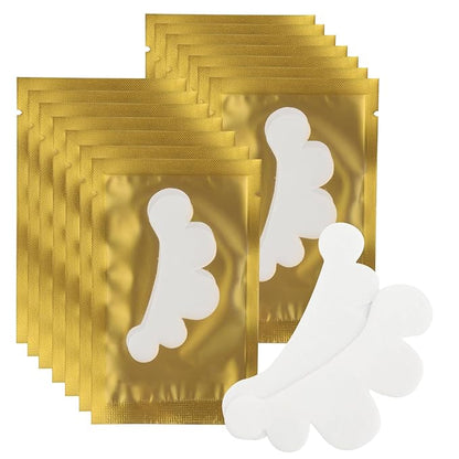 100 Pair Set Eye Gel Pads For Eyelash Extensions Lint Free Patches Beauty Tools (Gold)